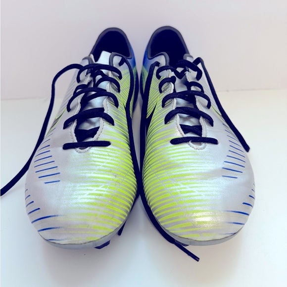 Nike - MercurialX Vortex Iii NJR FG Junior/Youth - Blue & Silver Athletic Cleats - Picture 5 of 12